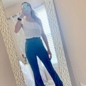 White one shoulder top